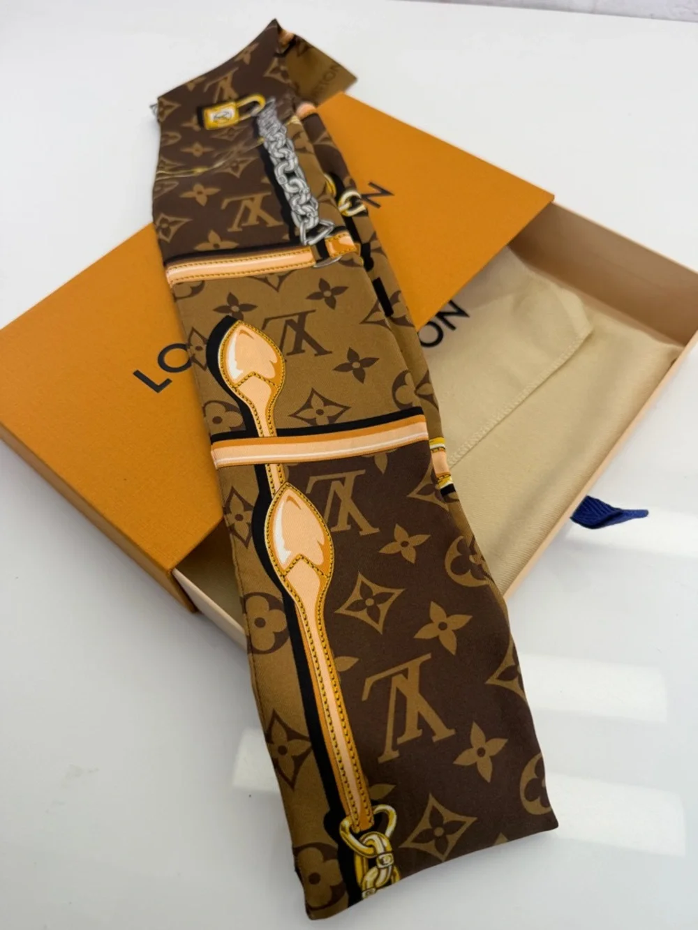 Louis Vuitton Silk Monogram Confidential Bandeau Brown